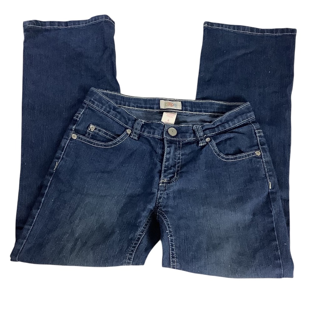 Circo Bootcut Jeans Girls 8 Blue Denim Adjustable Waist Y2K Aesthetic